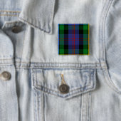 Clan Malcolm Tartan Vierkante Button 5,1 Cm (In situ)