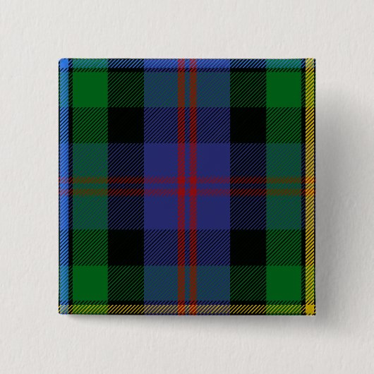 Clan Malcolm Tartan Vierkante Button 5,1 Cm (Voorkant)