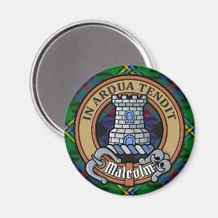 Clan Malcolm Wapen over Tartan Magneet