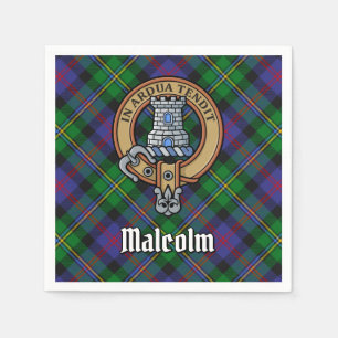 Clan Malcolm Wapen over Tartan Servet