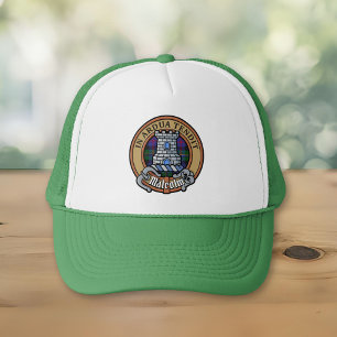 Clan Malcolm wapenschild over tartan Trucker Pet
