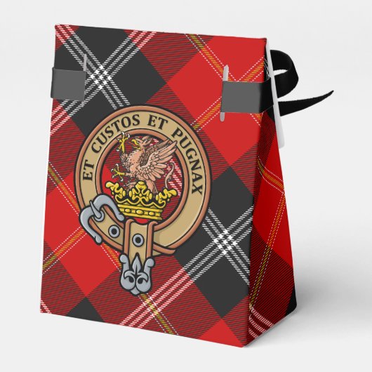 Clan Marjoribanks Crest over Tartan Bedankdoosjes (Achterkant)