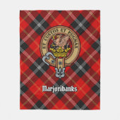 Clan Marjoribanks Crest over Tartan Fleece Deken (Voorkant)