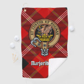 Clan Marjoribanks Crest over Tartan Golfhanddoek (Insitu)