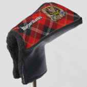 Clan Marjoribanks Crest over Tartan Golfheadcover (3/4 voorkant)