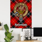 Clan Marjoribanks Crest over Tartan Poster (Thuiskantoor)