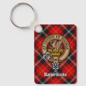 Clan Marjoribanks Crest over Tartan Sleutelhanger (Voorkant)