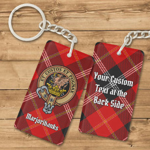 Clan Marjoribanks Crest over Tartan Sleutelhanger