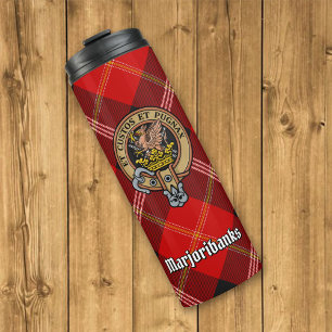 Clan Marjoribanks Crest over Tartan Thermosbeker