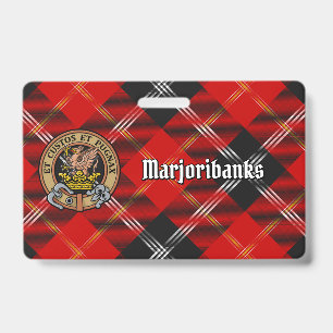 Clan Marjoribanks Wapen over Tartan Badge
