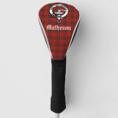 Clan Matheson Crest Badge en Tartan Golfheadcover (Voorkant)