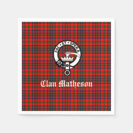 Clan Matheson Crest Badge en Tartan Servet