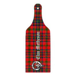 Clan Matheson Crest Badge en Tartan Snijplank