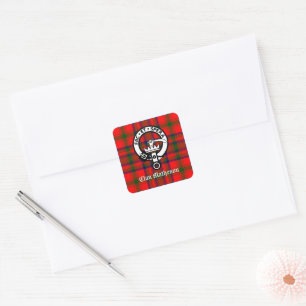 Clan Matheson Crest Badge en Tartan Vierkante Sticker