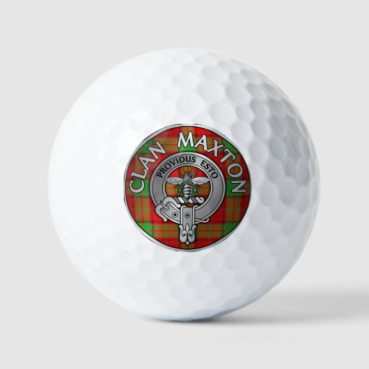 Clan Maxton Crest & Tartan Golfballen (Voorkant)