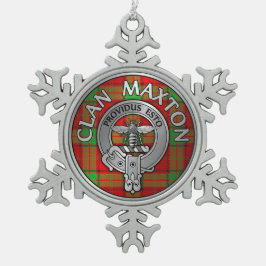 Clan Maxton Crest & Tartan Tin Sneeuwvlok Ornament