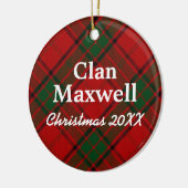 Clan Maxwell Scottish Tartan Keramisch Ornament (Links)