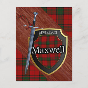 Clan Maxwell Tartan Sword & Shield Briefkaart