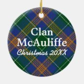 Clan McAuliffe Irish Tartan Keramisch Ornament (Achterkant)