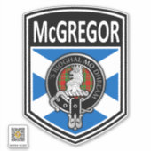 Clan McGregor Crest & Tartan Saltire Sticker (Voorkant)