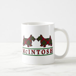 Clan McIntosh Tartan Scottish Scottie Dogs Koffiemok