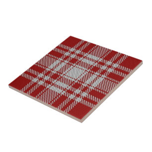 Clan Menzies Scottish Expressions Red White Tartan Tegeltje