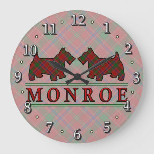 Clan Monroe Munro Tartan Scottie Dogs Grote Klok