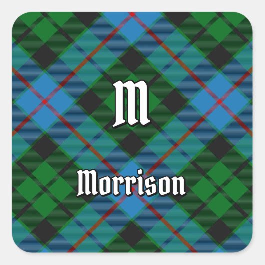 Clan Morrison Chasse Tartan Carré Sticker (Devant)