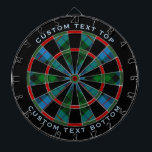 Clan Morrison Chasse Tartan Cible de flechettes<br><div class="desc">Le tartan traditionnel de chasse Clan Morrison aux couleurs modernes. Motif sans couture. Deux zones de texte personnalisées sur l'anneau extérieur.</div>