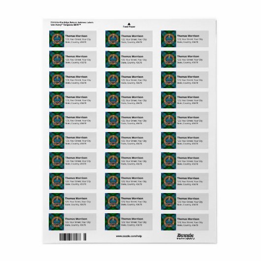 Clan Morrison Chasse Tartan Étiquette (Feuille entière)