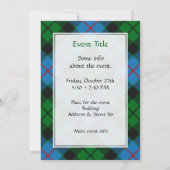Clan Morrison Chasse Tartan Invitation (Dos)