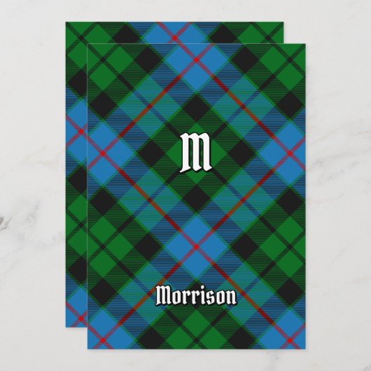 Clan Morrison Chasse Tartan Invitation (Devant / Derrière)