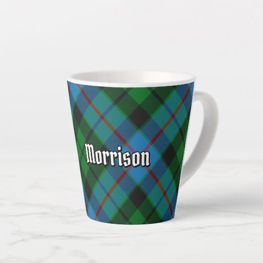 Clan Morrison Chasse Tartan Latte Mug (Angle droit)