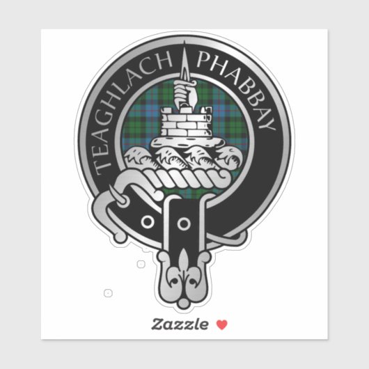 Clan Morrison Crest & Chasse Tartan Sticker (Feuille)