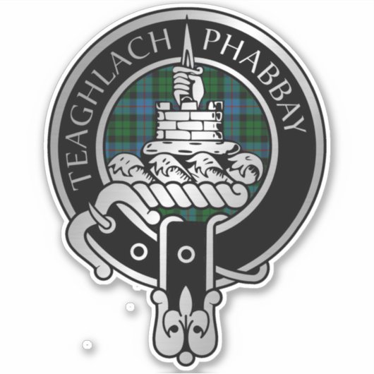 Clan Morrison Crest & Chasse Tartan Sticker (Devant)