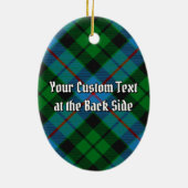 Clan Morrison Crest over het jagen op Tartan Keramisch Ornament (Achterkant)