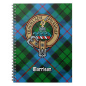 Clan Morrison Crest over het jagen op Tartan Notitieboek (Voorkant)