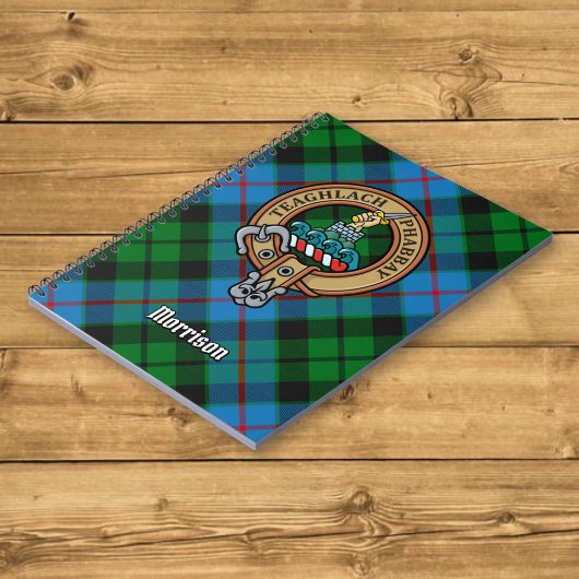 Clan Morrison Crest over het jagen op Tartan Notitieboek