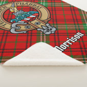 Clan Morrison Crest over Red Tartan Sherpa Deken (3/4)