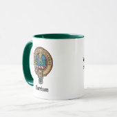 Clan Morrison Crest sur la chasse Tartan Mug (Devant gauche)
