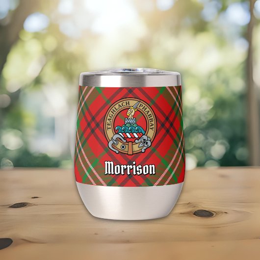 Clan Morrison Crest sur Red Tartan