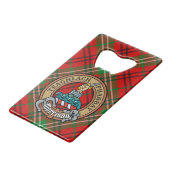 Clan Morrison Crest sur Red Tartan (Devant Angle)