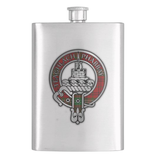 Clan Morrison Crest & Tartan Flask Flacon (Voorkant)
