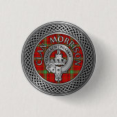 Clan Morrison Crest & Tartan Knot Button (Voorkant)