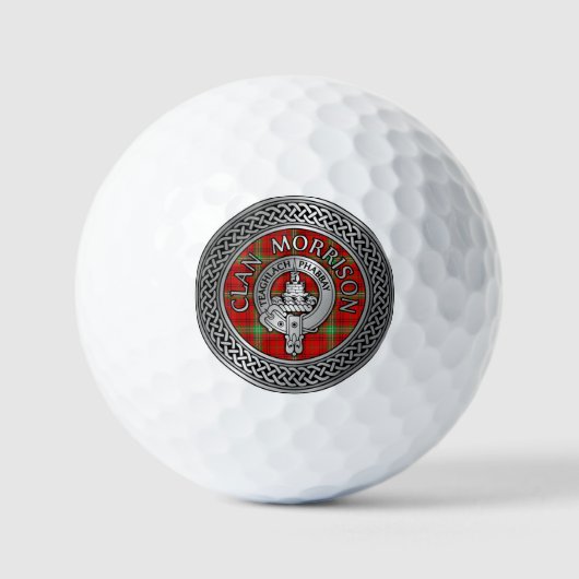 Clan Morrison Crest & Tartan Knot Golf Balls Golfballen (Voorkant)