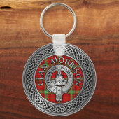 Clan Morrison Crest & Tartan Knot Sleutelhanger (Voorkant)