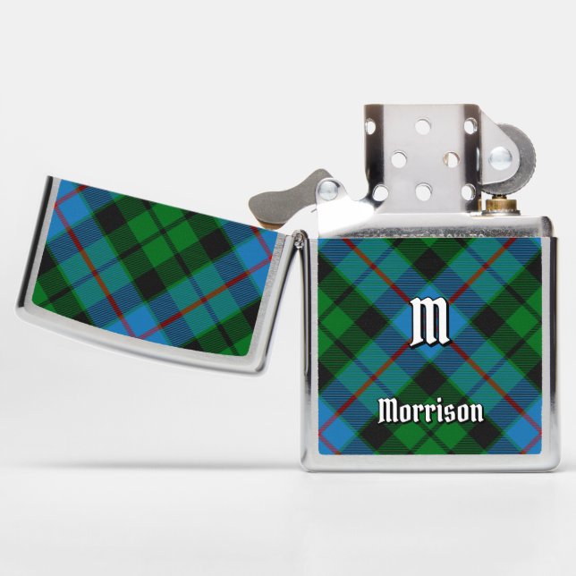 Clan Morrison Hunting Tartan Zippo Lighter (Geopend)