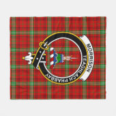 Clan Morrison Red Modern Tartan Pset Fleece Deken (Voorkant (Horizontaal))