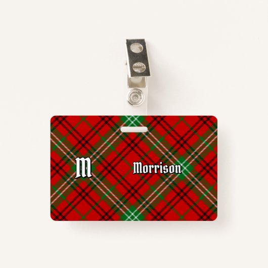 Clan Morrison Red Tartan Badge (Voorkant met clip)