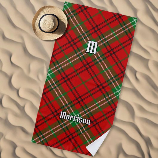 Clan Morrison Red Tartan Beach Towel Strandlaken